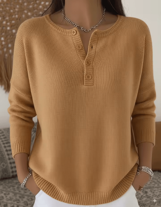 Vera | Maglia Elegante con Scollo a Bottoni