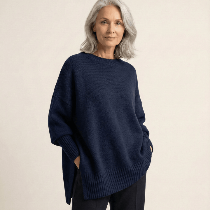 Livia I Maglione elegante con fondo asimmetrico