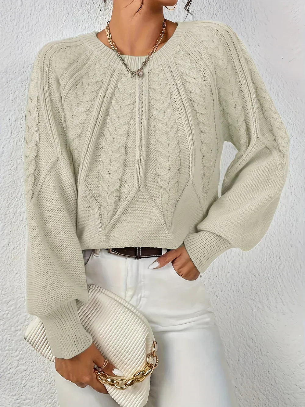 Rita | Maglia Elegante con Motivo Intrecciato
