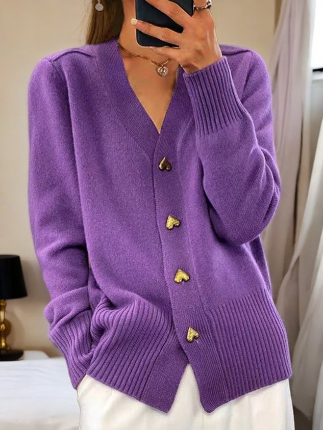 Lyddia | Cardigan con Bottoni a Cuore